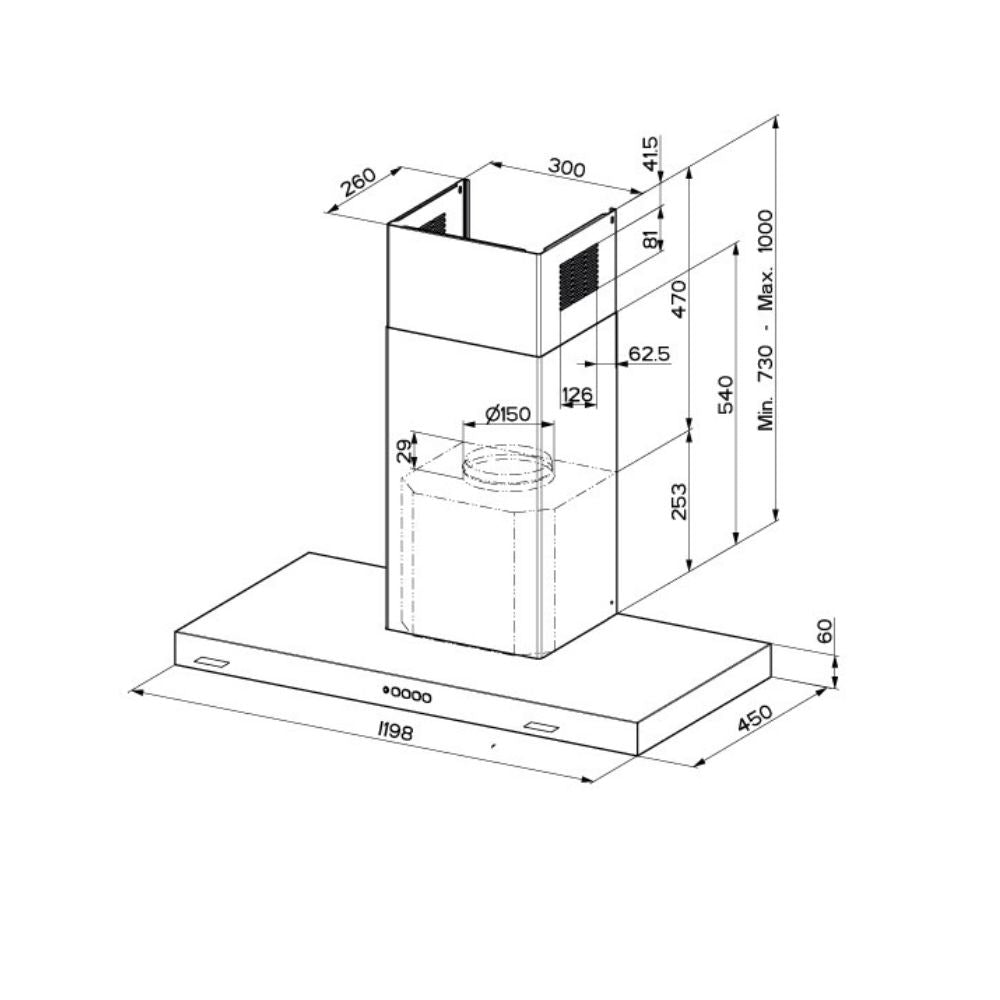 Cappa aspirante a parete Stilo Value A120 classe C inox Faber