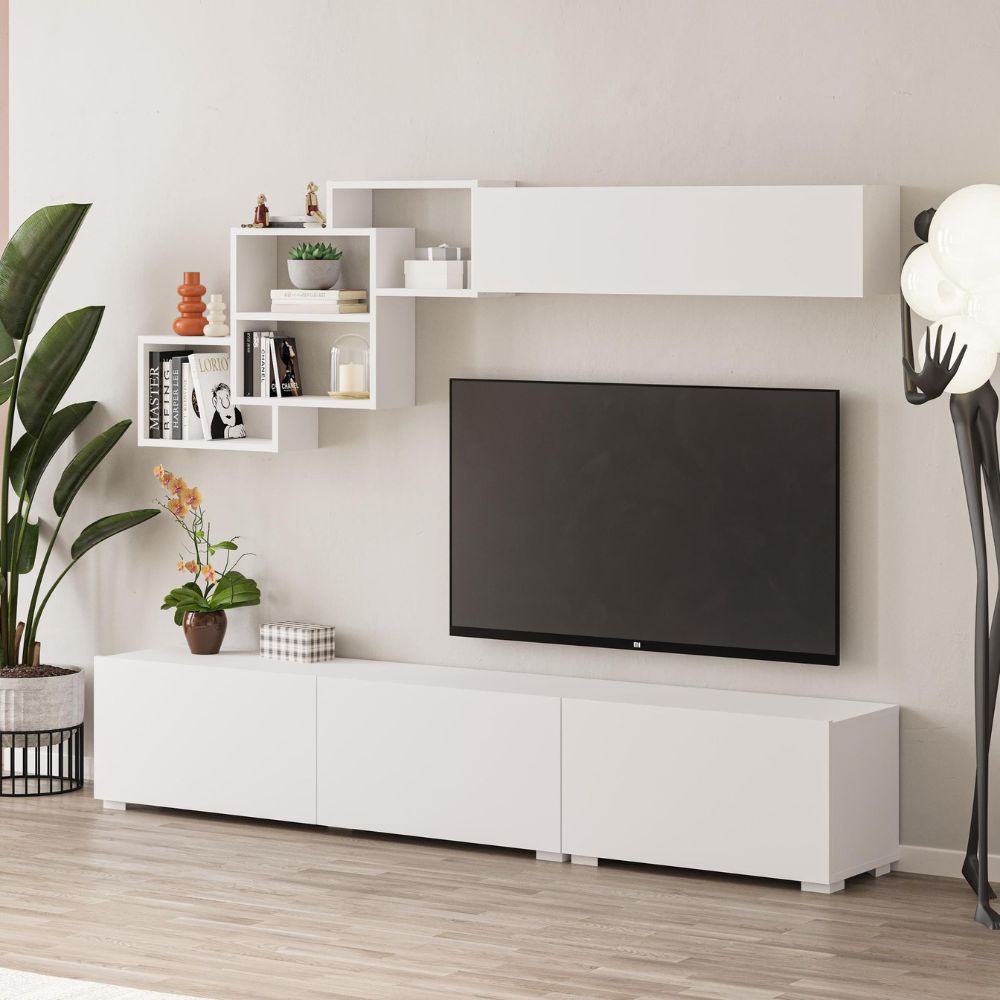 Parete attrezzata colore bianco 210x35x39H Free