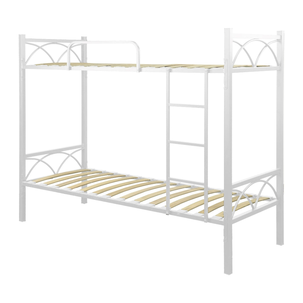 Letto a castello con reti incluse in metallo colore bianco - Wind