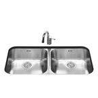 Évier à encastrer par le dessous 2 bacs 76x45 cm - Smeg UM3434