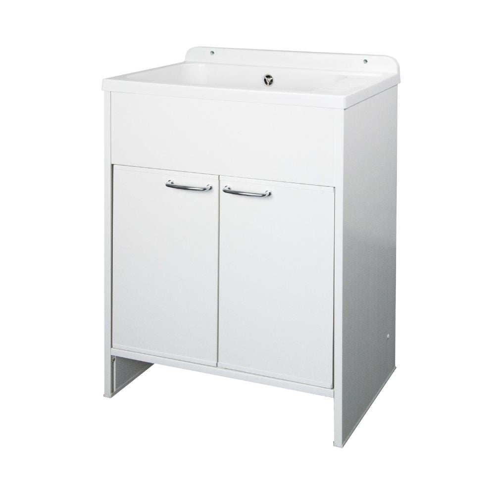 Mobile lavatoio salvaspazio 58x38 cm in PVC bianco 2 ante Platone