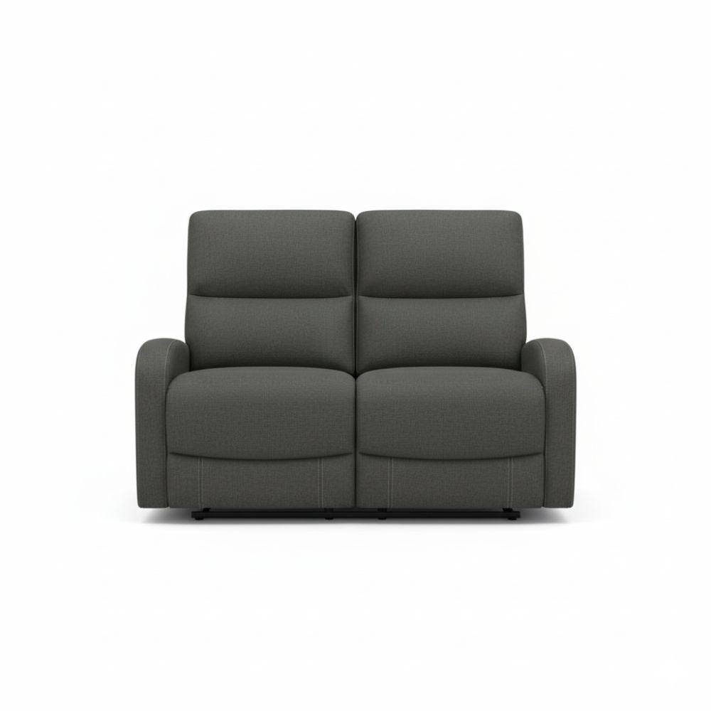 Divano relax 3+2 con poltrona recliner in tessuto grigio scuro PotterSET