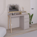 Toeletta da trucco tortora e rovere con specchio e luci LED 105x51.5x131H Avien