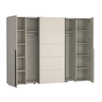 Armadio 2 ante scorrevoli e 2 battenti cashmere 270x61x210 Callia