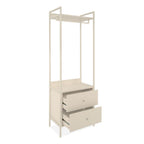 Mobile ingresso con appendiabiti, ripiano superiore e 2 cassetti colore beige Dhaka41A