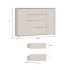 Madia 4 cassetti e 2 ante colore cashmere 144x35x99