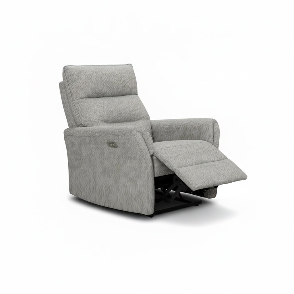 Set Divano 2 Posti + Divano 3 Posti + Poltrona Recliner Elettrica in Tessuto Grigio Softwave