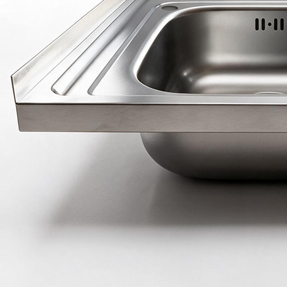 Lavello cucina da appoggio una vasca con gocciolatoio destro 80x60 cm - Samet SA30DX