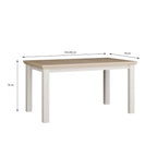 TBLT7127-Q245 AUSZIEHBARER TISCH ESSENZA GESTELL WEISS MIT PLATTE EICHE
