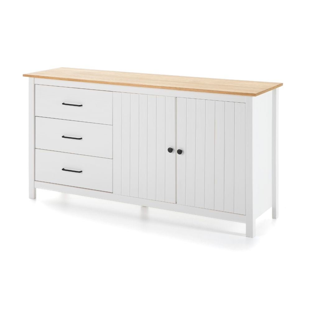 BUFFET MIRANDA 2 PORTES 3 TIROIRS BLANC/PIN (13196)