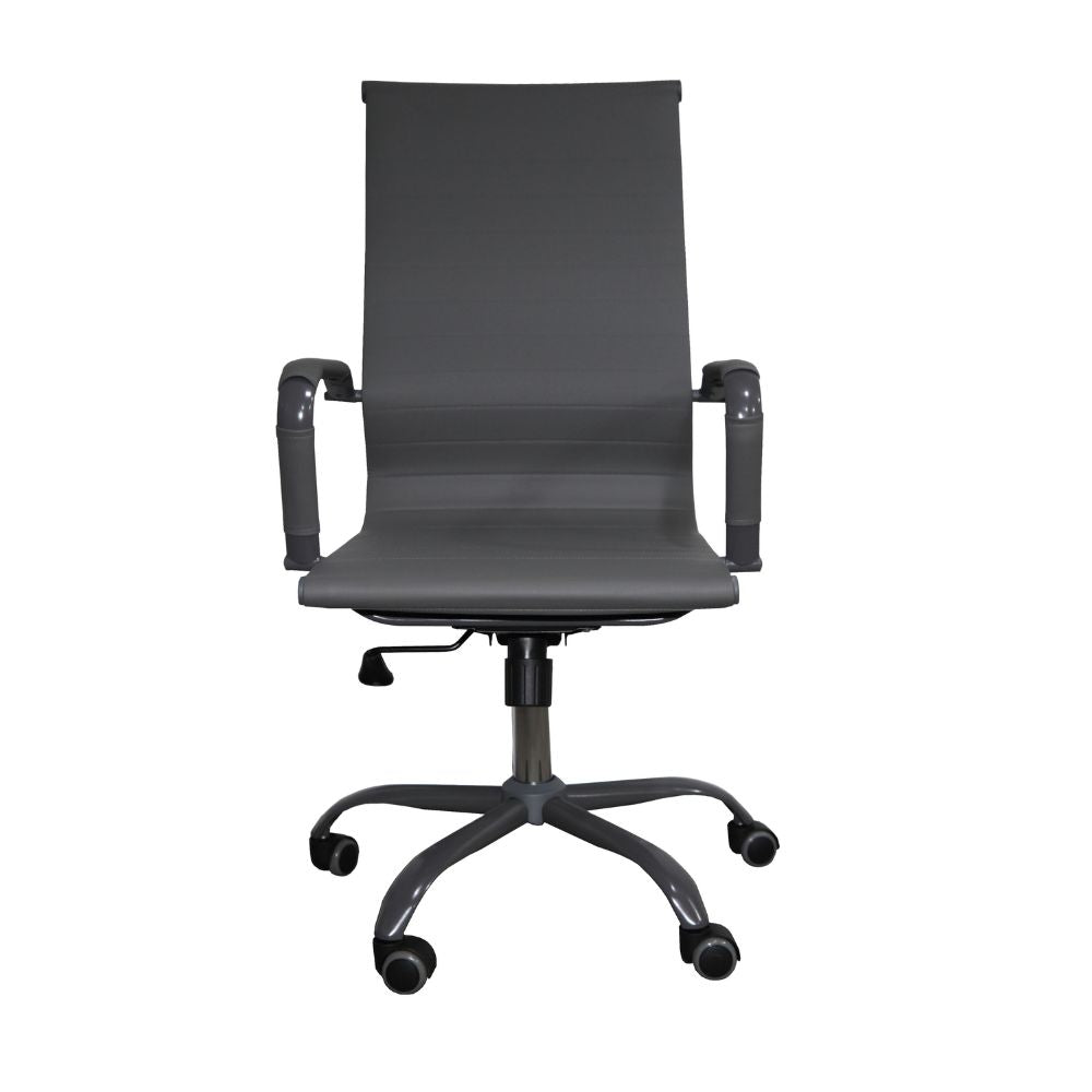 Poltrona ufficio con schienale ergonomico e ruote colore grigio H105 Nuvia