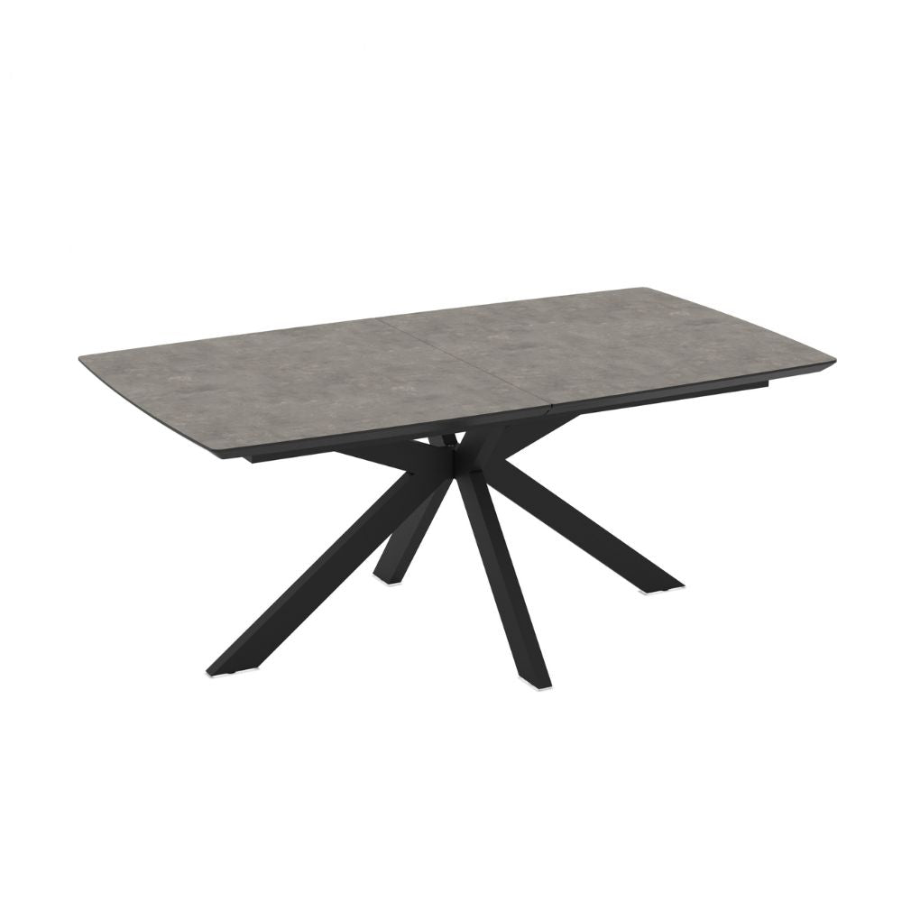 Ausziehbarer Tisch Zementplatte und schwarzes Untergestell 180/240x100x76H Verano