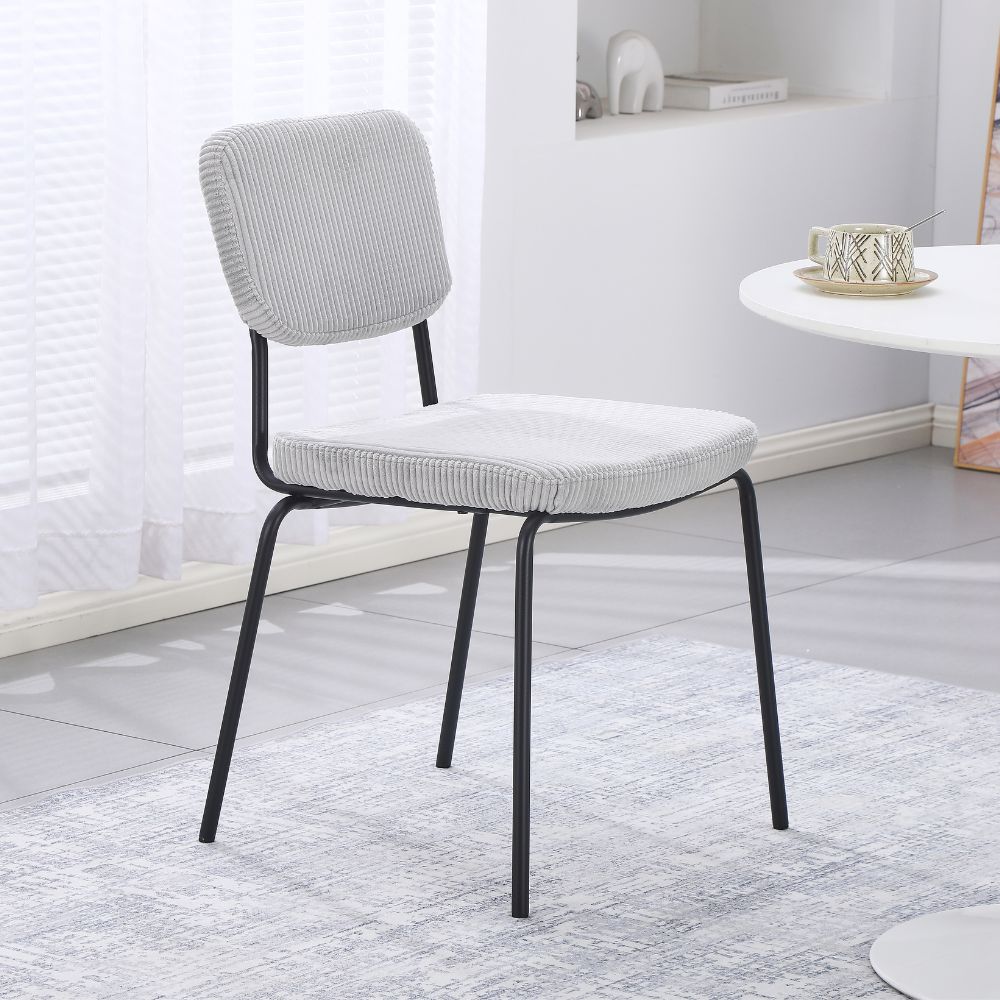 Set 4 sedie imbottite colore grigio chiaro 44x55x83H Juno