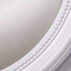 Specchio decorativo rotondo da parete 45x45 cm bianco con bordo interno perlinato MR512