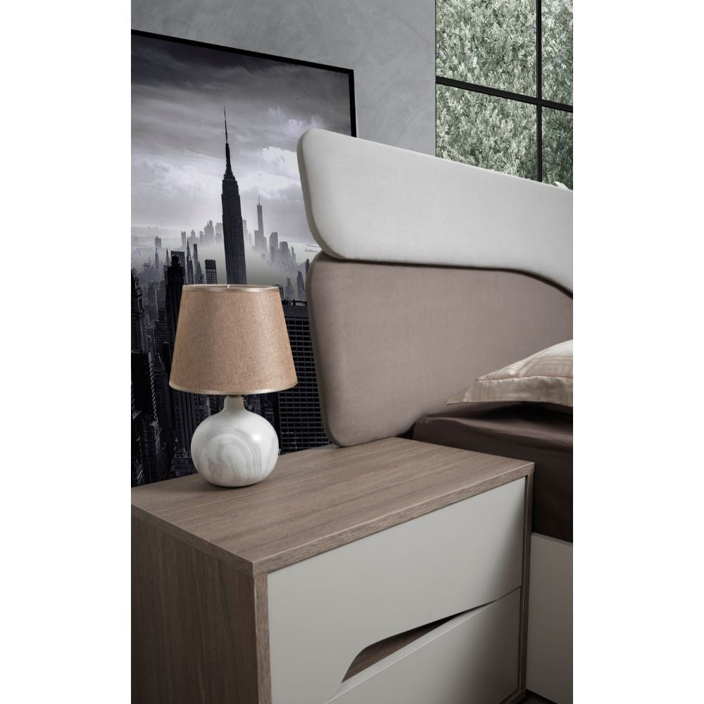 Camera da letto completa con letto contenitore colore cashmere e olmo - Lunar