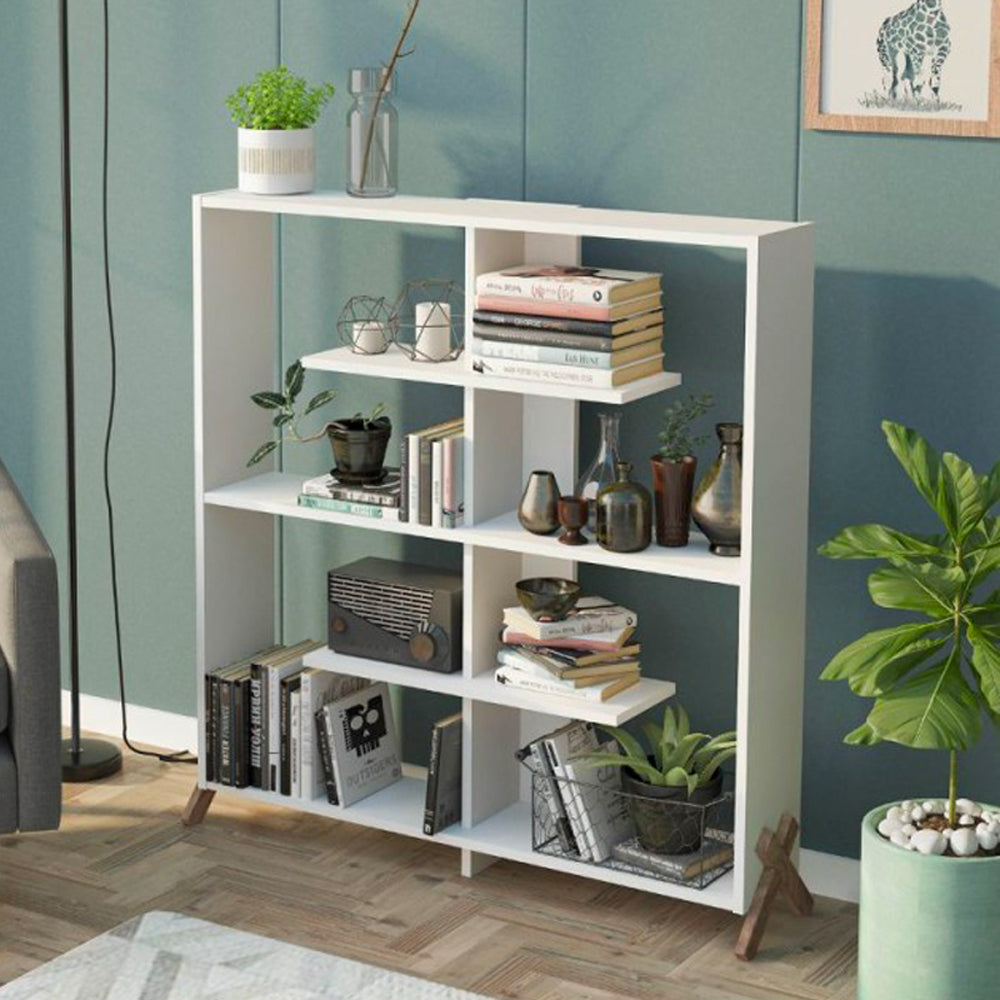 Étagère 113x117h cm blanche avec pieds en croix - Kipp