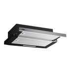 Cappa sottopensile nera con frontalino estraibile inox 60 cm - NEWSLIM