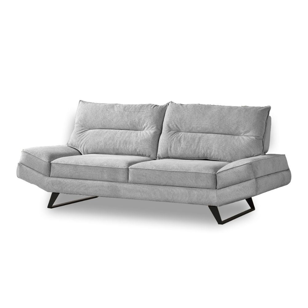 Divano 3 posti con schienali basculanti tessuto colore grigio chiaro 236 cm - Lena