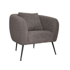 Poltrona in tessuto grigio topo e gambe colore nero Nuvia
