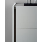 Chambre à coucher complète avec armoire à miroirs couleur gris perle et oxyde gris - Mirya