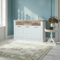 Madia 3 ante e 3 cassetti 213 cm pino bianco con top rovere antico Flux