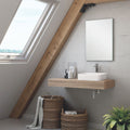 Meuble de salle de bain suspendu avec lavabo à poser chêne Cambrian 120x45x12H Ely
