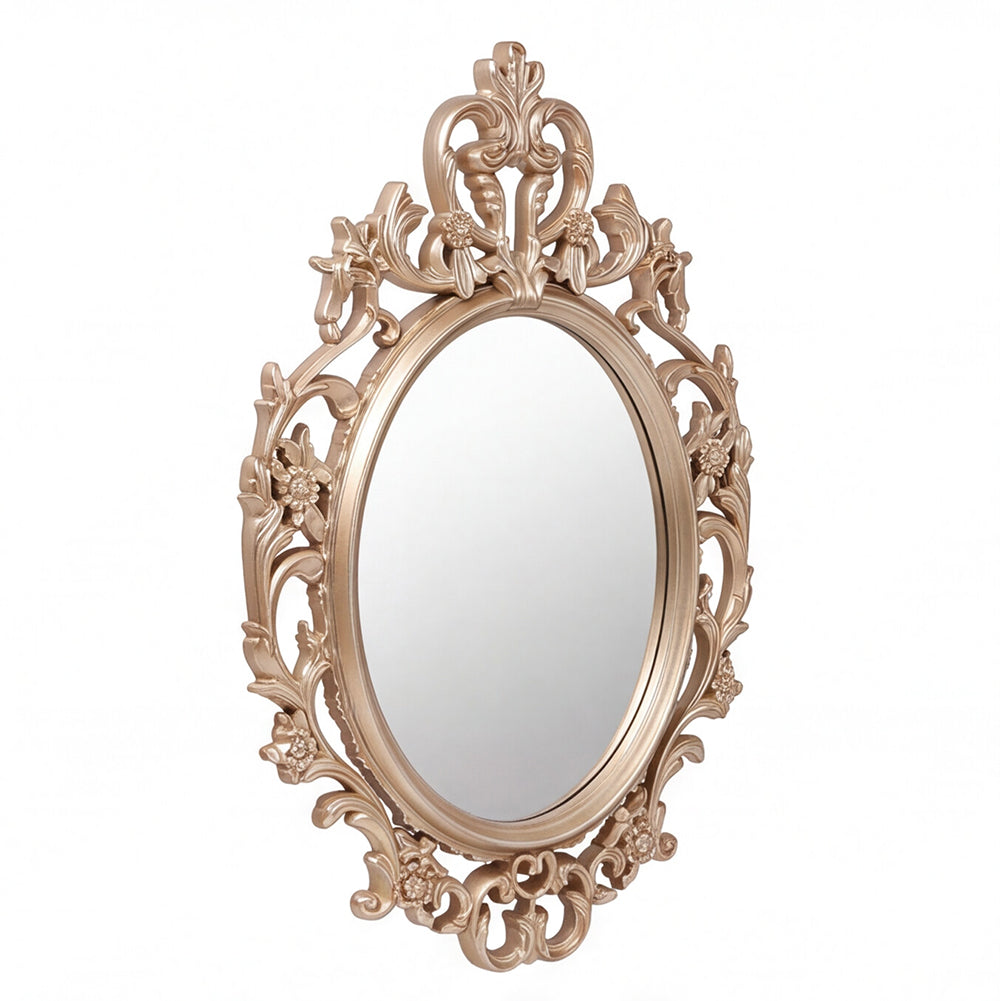 Specchio decorativo ovale da parete 36x53 cm con cornice barocca gold MR5501