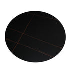 Tavolo rotondo Ø120 con piano in ceramica nero opaco e struttura nera Aurora