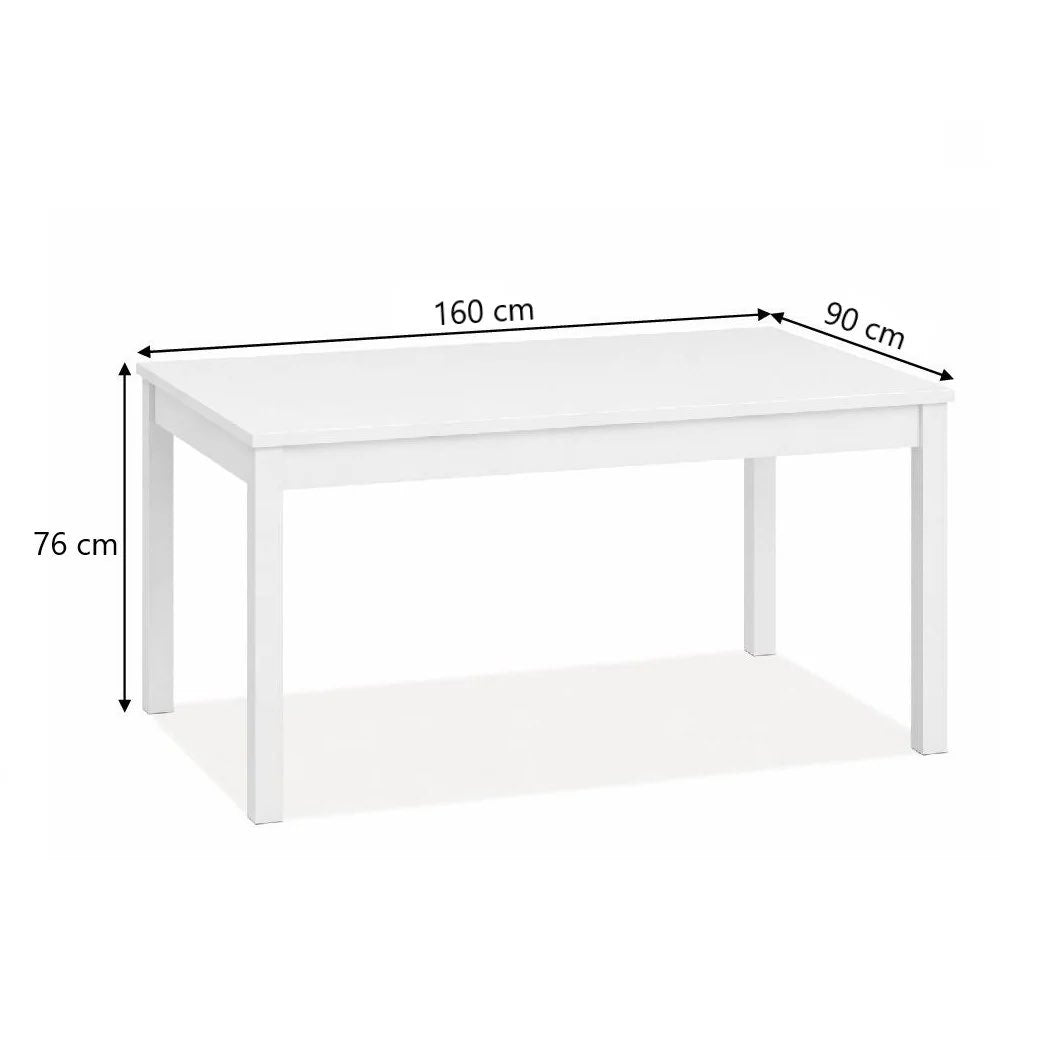 Ausziehbarer Tisch in Esche weiß 160x90 cm - Empoli