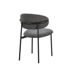 Set 4 sedie in tessuto effetto teddy grigio con gambe in metallo nero Judit