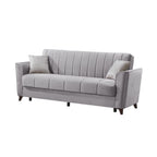 Divano a 3 posti con contenitore e funzione letto colore grigio 223 cm - Mokel