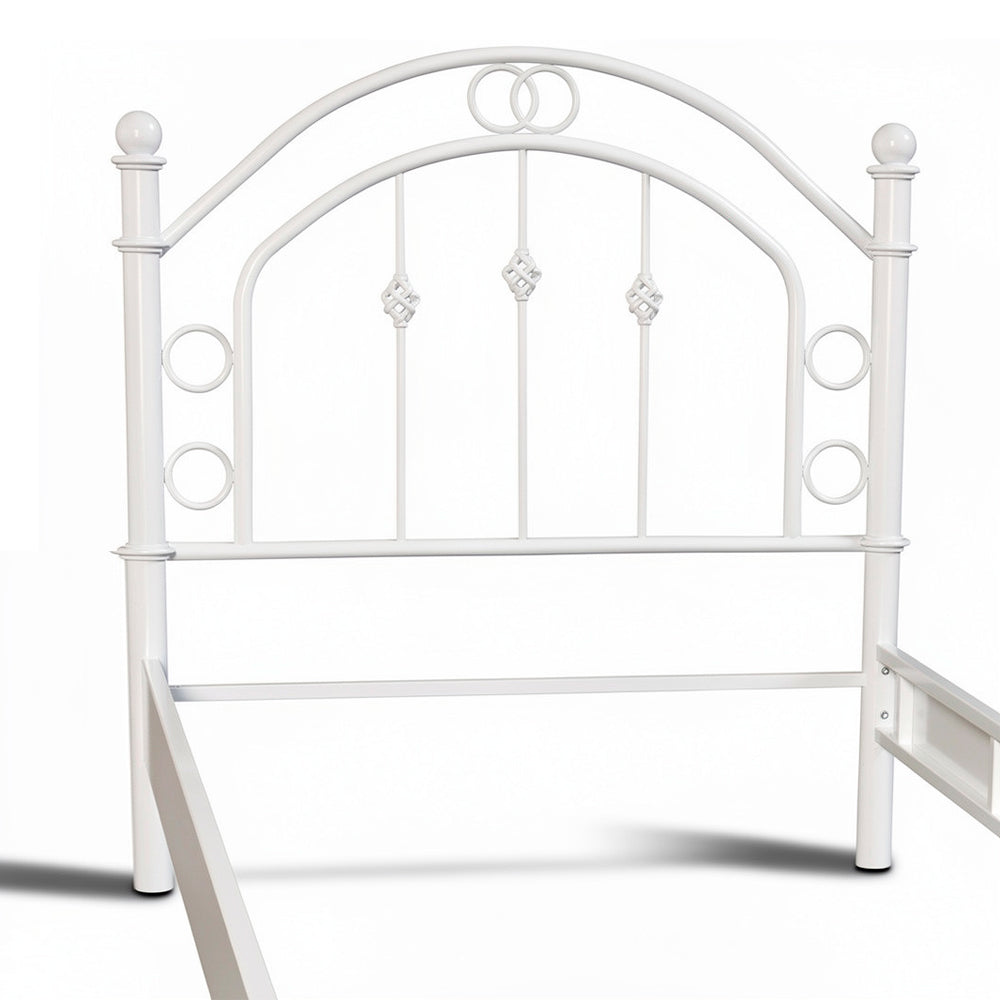 Letto singolo in ferro battuto bianco anticato 90x195 cm Luxor