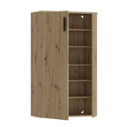 Mobile multiuso scarpiera 2 ante con 5 ripiani colore rovere 69x34x120H Lucio