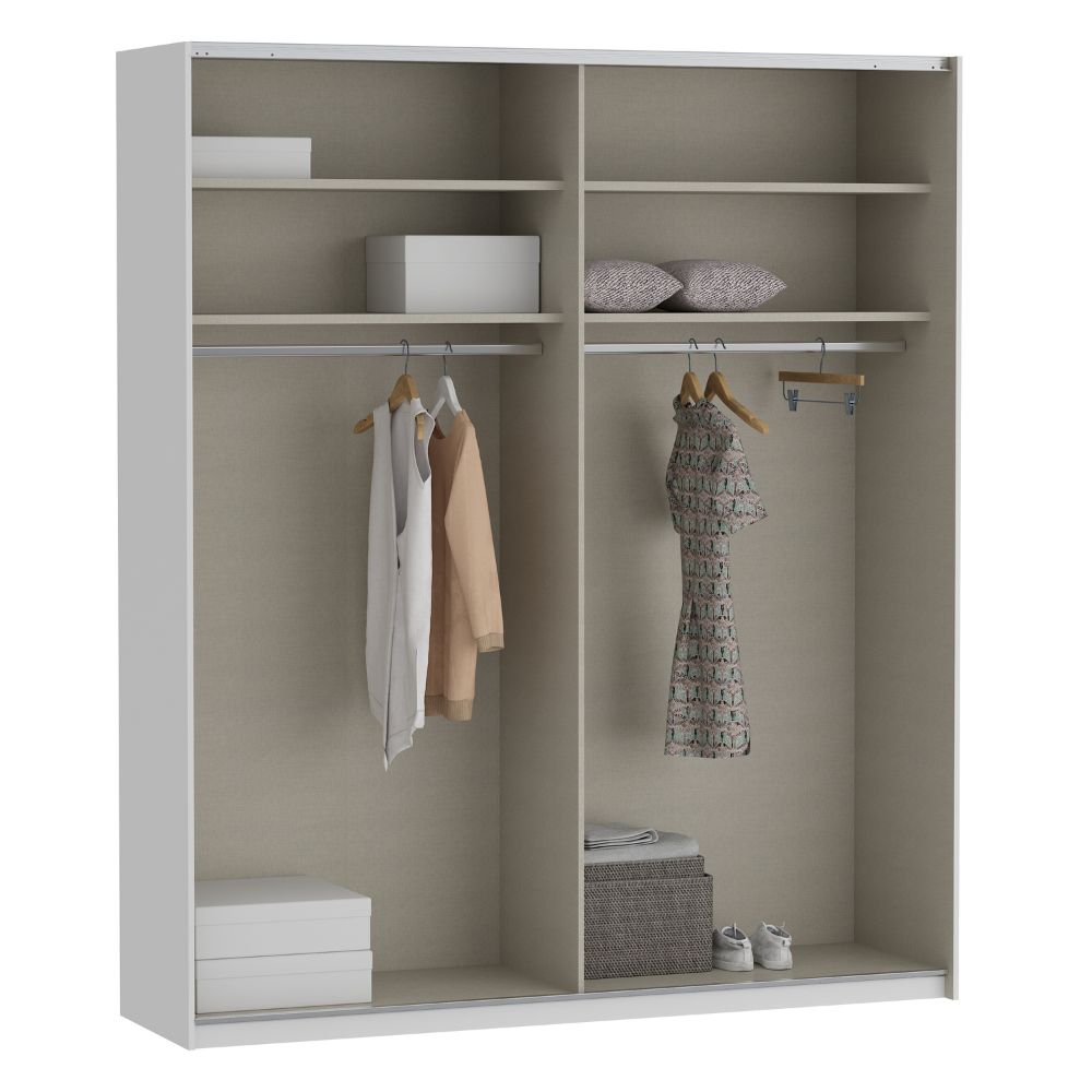 Armadio 2 ante scorrevoli 200x61x235H colore bianco Afra