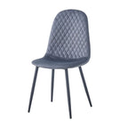 Lot de 4 chaises rembourrées Bretta avec dossier capitonné en velours gris