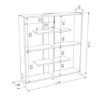 Libreria 113x117h cm colore bianca con piedini a croce - Kipp