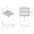 Letto matrimoniale con rete inclusa tessuto colore grigio chiaro - Stiletto