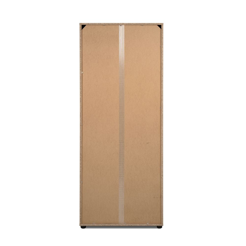 Schuhschrank mit 2 Türen und Fächern in Eichenoptik 74x181H cm - Magika