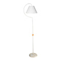 Lampadaire 158cm sur pied avec abat-jour en tissu blanc