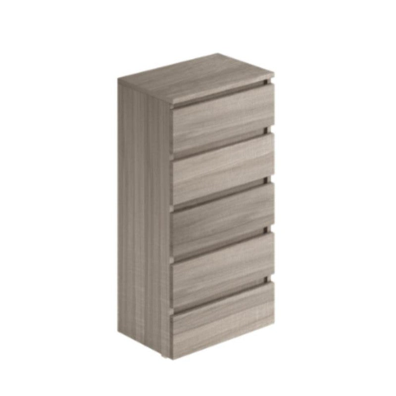 Cassettiera con 5 cassetti colore olmo 47x127H cm montata