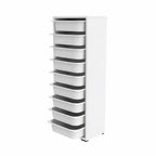 Mobile multiuso 45,5x119h cm con nove ceste contenitori colore bianco - Zola