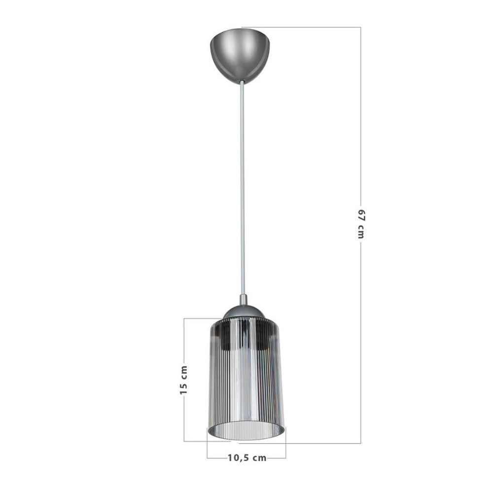Lampada da soffitto con paralume cilindrico in plastica fumè - Optical ASZ1027