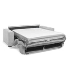 Canapé convertible 3 places en tissu gris clair 205 cm - Crien