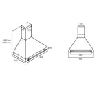 HOTTE CHEMINÉE 90 CM INOX/CRÈME BERTAZZONI