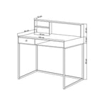 Bureau 100x97h avec étagère et tiroir couleur chêne et noir - Nasus