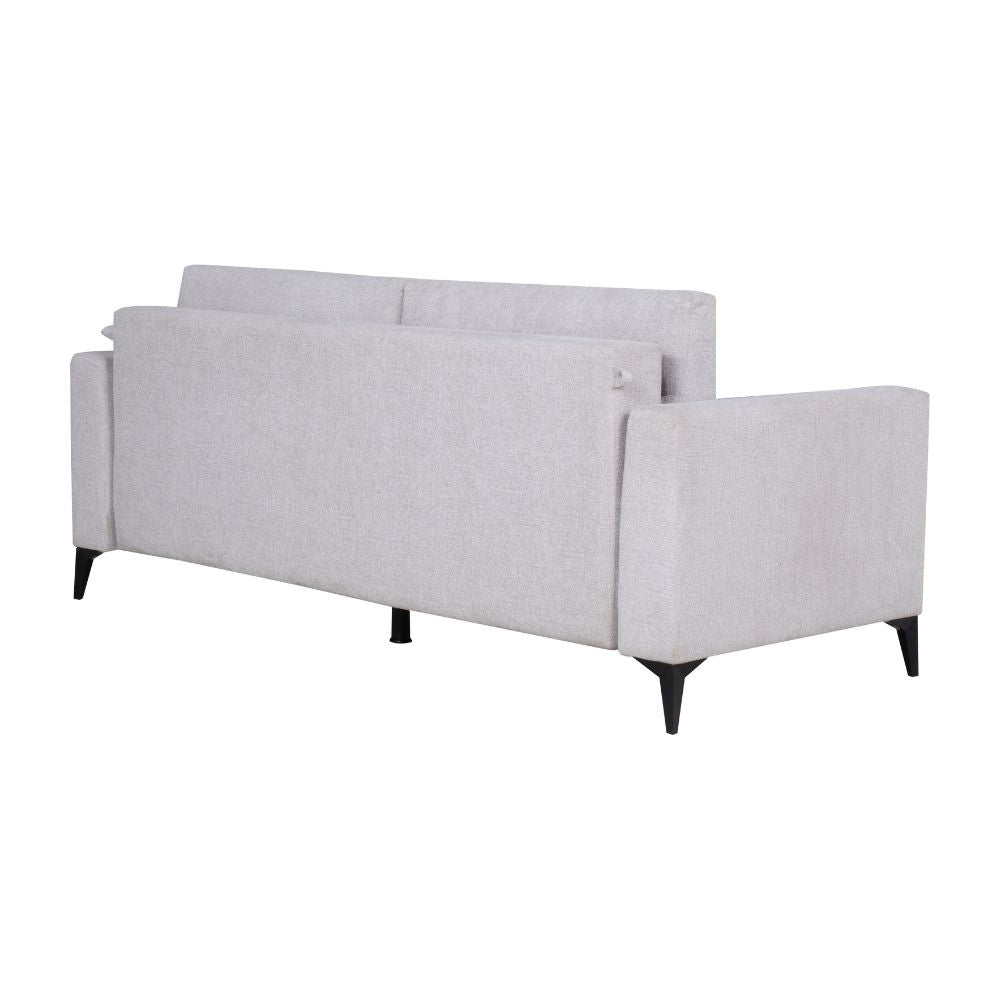 Divano con carrello estraibile e schienale ribaltabile 3 posti grigio chiaro - Derry