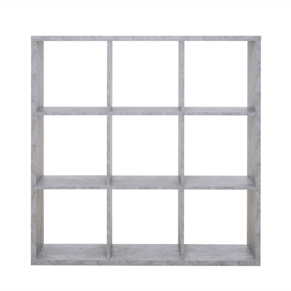 Libreria divisorio 107x107H cm in legno con 9 cubi colore beton - Max9
