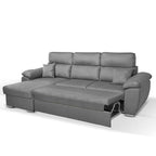 Canapé d'angle convertible gris ComoII tissu giulia9713