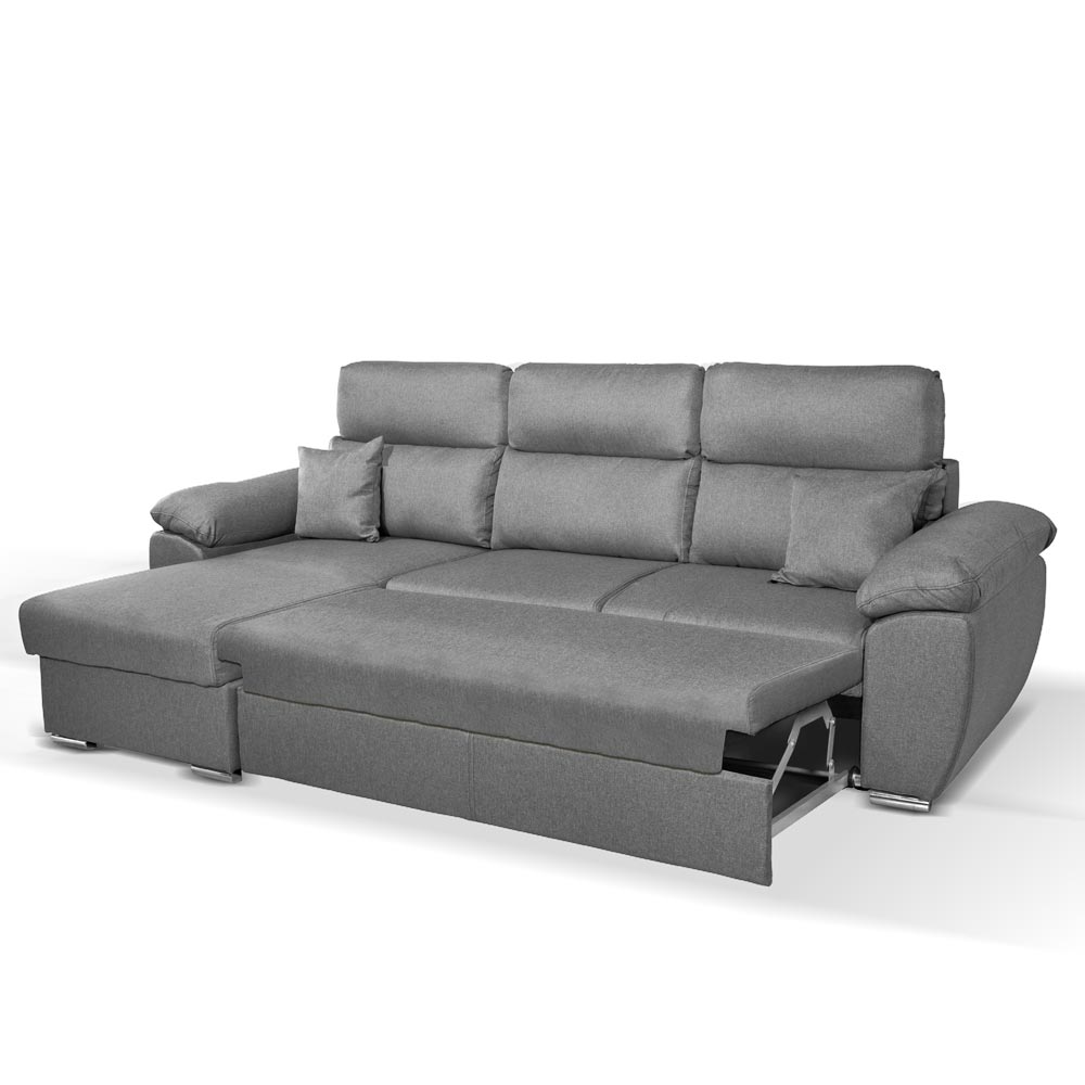 Graues ComoII Sofa mit Stauraumpeninsula Stoff giulia9713