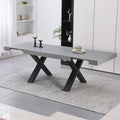 Tavolo allungabile da 160 a 240 cm effetto cemento con gambe nere Cindy Gondar